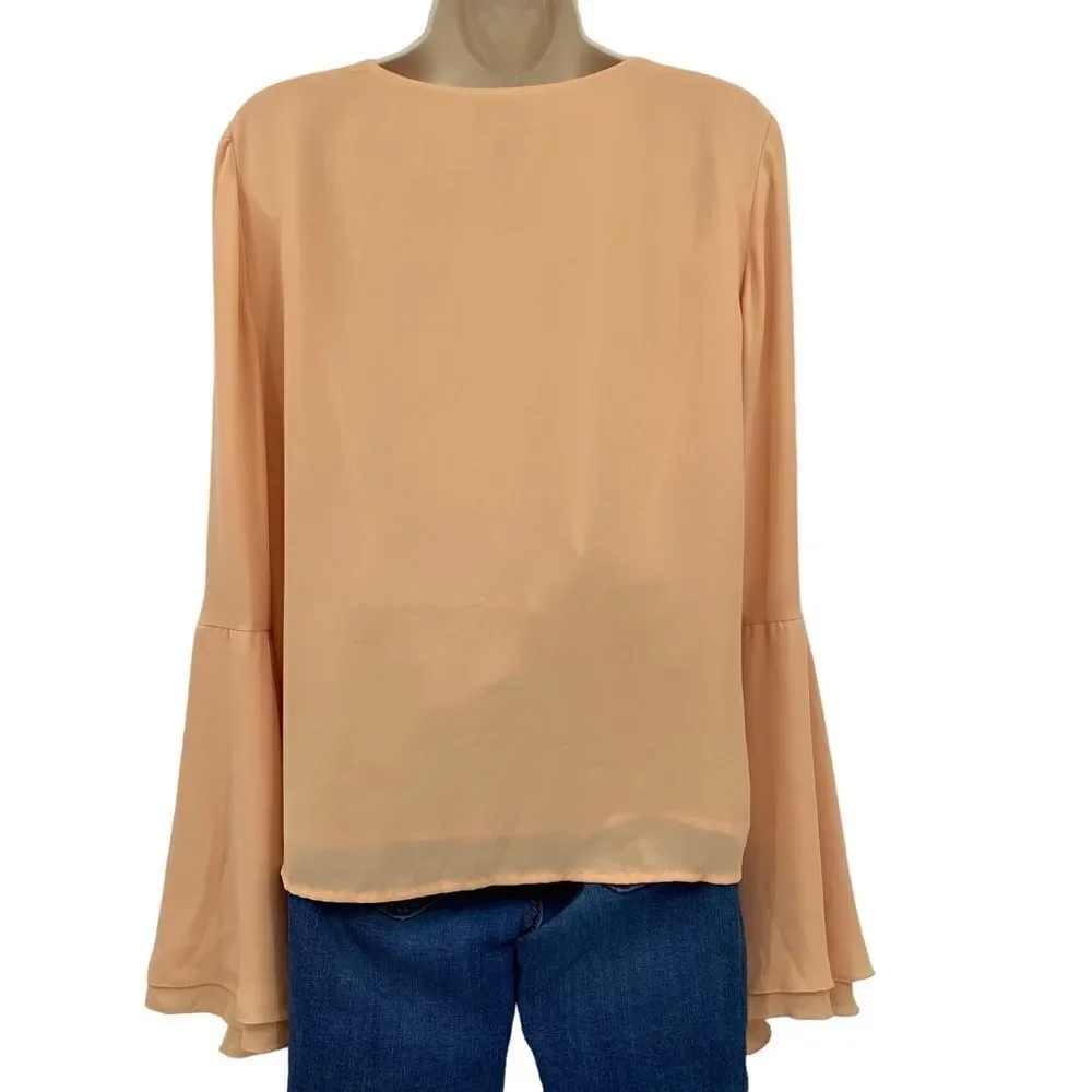 Carmen Marc Valvo Bell Sleeve Blouse Size S - Picture 5 of 8